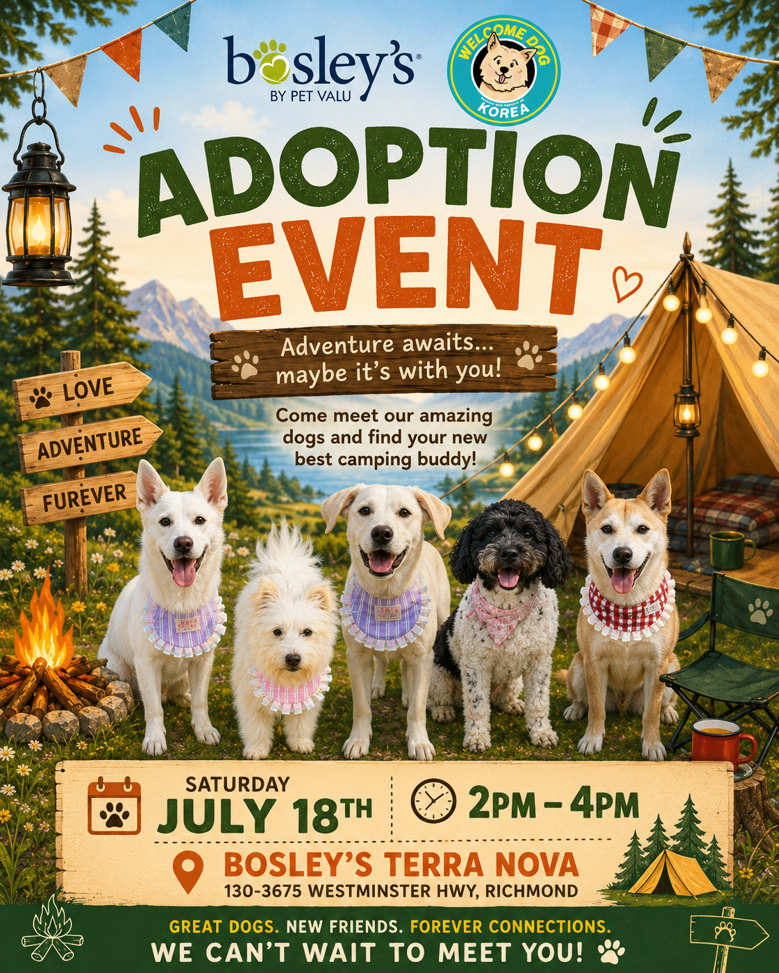 ADOPTION EVENT: JULY 18 at BOSLEYS TERRA NOVA